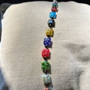 Multicolor glass beaded bracelet